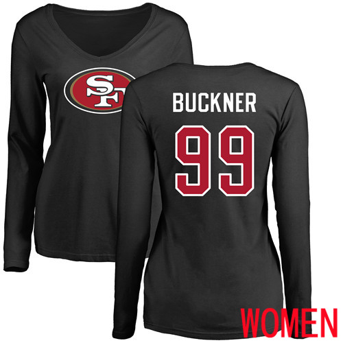 San Francisco 49ers Black Women DeForest Buckner Name and Number Logo #99 Long->nfl t-shirts->Sports Accessory
